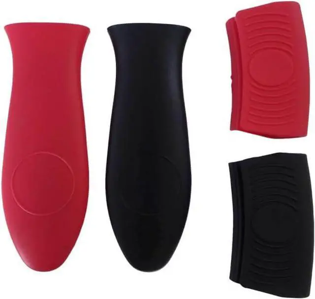 Main image of 4-Pack Silicone Hot Handle Holders, Heat Resistant Pot Handle Covers & Grips with Non-Slip Design for Cast Iron, Metal, Fry Pan Cookware