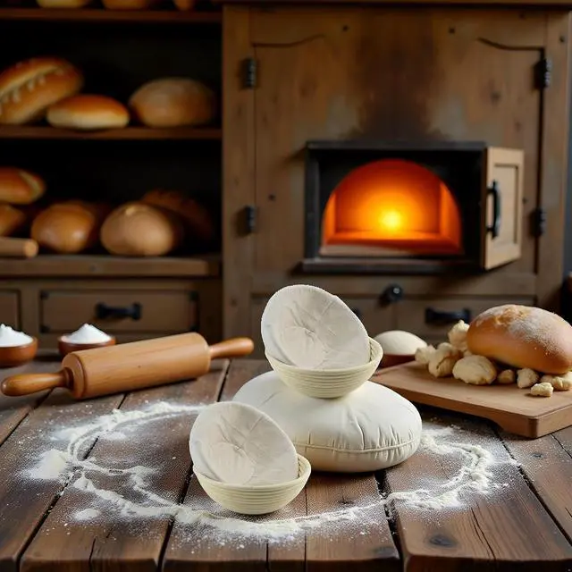 Alt view image 6 of 6 - 2Pcs 9 Inch Proofing Bread Basket Cloth,Round Cloth Baking Supplies Bread, Reusable Breathable Liner Cotton Flax Proofing Bread Cloths, Baking Tools and Accessories for Kitchen