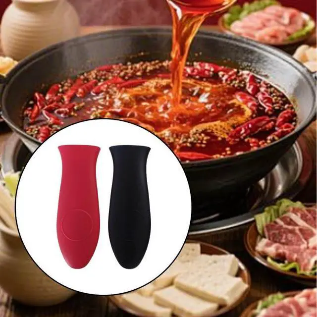 Alt view image 4 of 5 - 4-Pack Silicone Hot Handle Holders, Heat Resistant Pot Handle Covers & Grips with Non-Slip Design for Cast Iron, Metal, Fry Pan Cookware