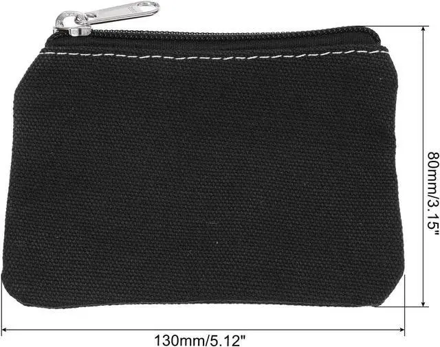 Alt view image 2 of 6 - PATIKIL 3" x 5" Coin Purse Pouch Change Purses Small Organizer Bags 3Pcs | with Zipper Canvas for Home, Dark Blue Black White
