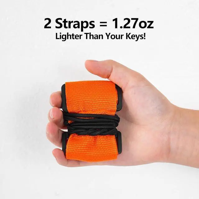 Alt view image 7 of 7 - BILIONE Adjustable Luggage Connector Straps for Suitcase 2-Pack (Orange) | Add A Bag, Connect 2 Suitcases, Hang Coat/Scarf, Elastic Bungee Belt, Secure Carry-on Travel Essentials, Lightweight 36g