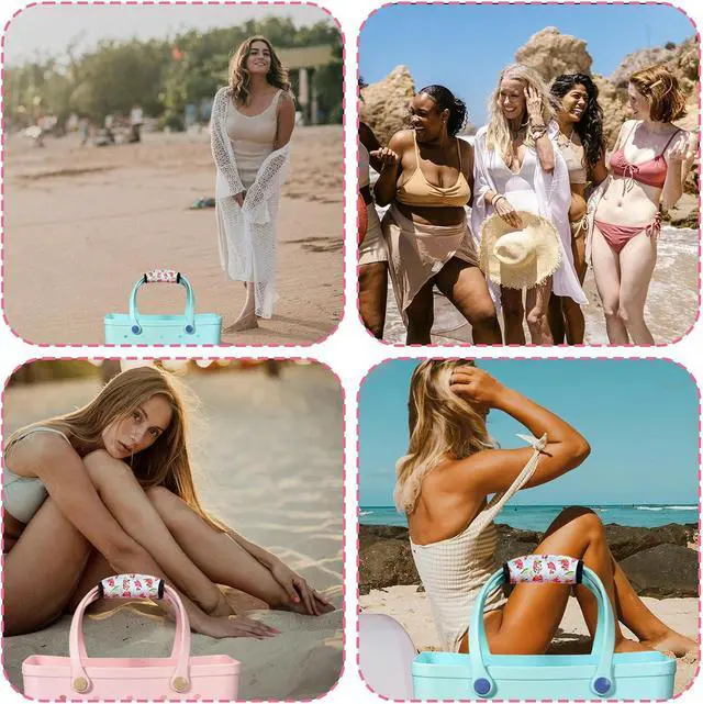 Alt view image 7 of 7 - Lasuroa Canvas Beach Bag Handle Wrap for Bogg Bag, Women's Sling Handbag