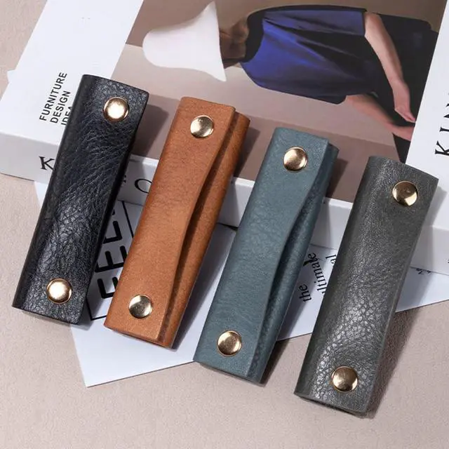 Alt view image 7 of 7 - Handbag Handle Covers Sdjdhej 2 Pcs Pu Leather Luggage Handle Wraps Wallet Handle Protectors Travel Accessories (Grey)