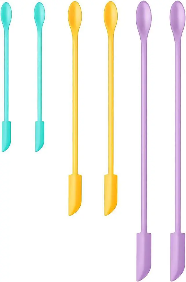 Main image of Silicone Spatula Set 6Pcs, Mini Jar Scraper for Makeup & Food | Mini spatulas reach every last drop in jars and bottles, reducing waste for food, cosmetics and personal care products.