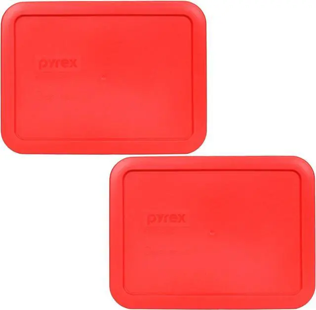 Main image of Pyrex 7210-PC (3-Cup) Red Food Storage Lid (2-Pack) - Made in USA | BPA-Free Plastic | Replacement Cover | Rectangle Shape | Dishwasher Safe | Resists Stains and Odors | Meal Prep