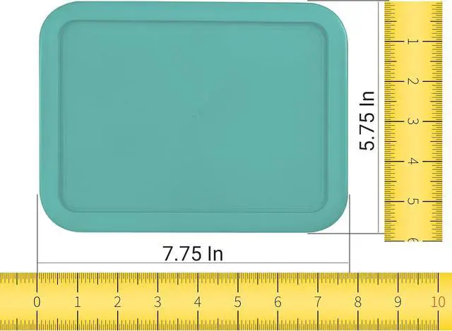 Alt view image 2 of 2 - Replacement Lids fits Pyrex 3-Cup Glass Food Storage Container Bowls, (7.75 x 5.75-Inch) Plastic Rectangle Lids Covers for Pyrex 7210-PC, Airtight & Leakproof (2-Pack, Turquoise)