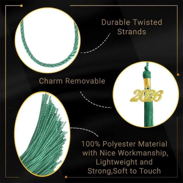Alt view image 2 of 6 - 2026 Tassel Graduation,Green Tassel 2026 for Grad Cap and Graduation Ceremony Accessory Decoration