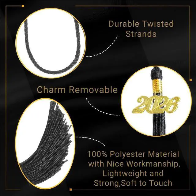 Alt view image 2 of 6 - 2026 Tassel Graduation,Black Tassel 2026 for Grad Cap and Graduation Ceremony Accessory Decoration