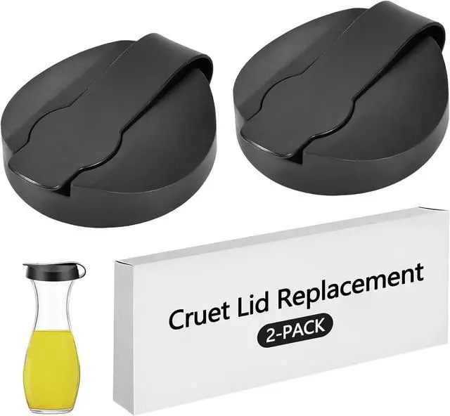 Main image of 2-Pack Replacement Lids For Good Seasons Salad Dressing Cruet Glasses,Food-Grade Plastic,Tight Fit & Closeable Cap
