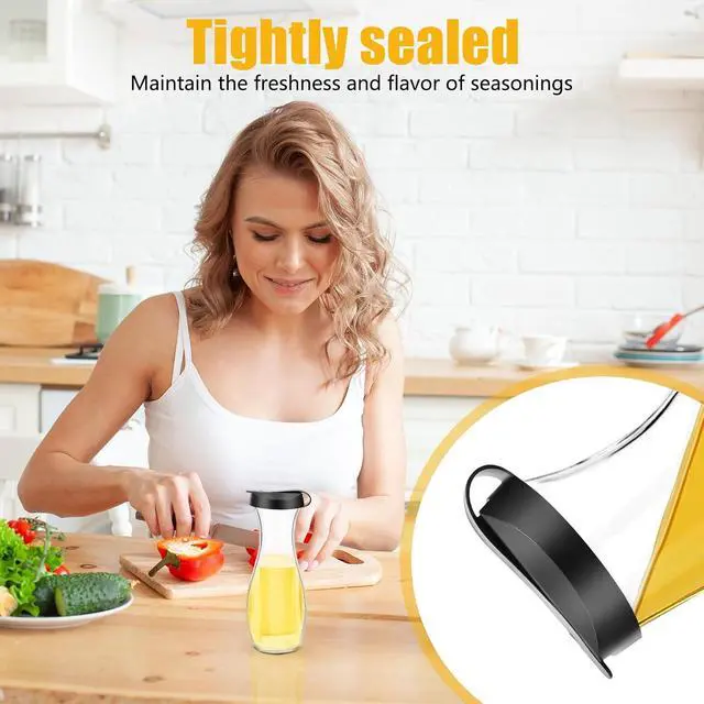 Alt view image 6 of 7 - 2-Pack Replacement Lids For Good Seasons Salad Dressing Cruet Glasses,Food-Grade Plastic,Tight Fit & Closeable Cap