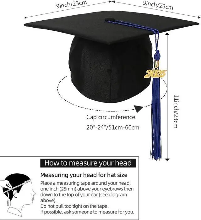 Alt view image 4 of 5 - Newrara Graduation Unisex Matte Adult Graduation Cap with Tassel