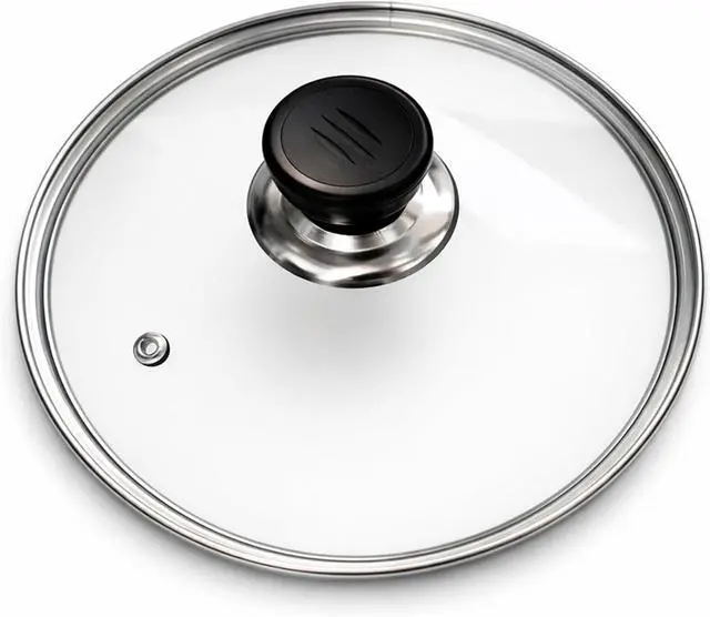 Main image of 8 Inch Glass Lid for Frying Pan Tempered Transparent Pot Lid with Stainless Steel Rim & Heat-Resistant Handle, Fits 8 Skillet, Pan, Wok Durable See-Through Cookware Cove