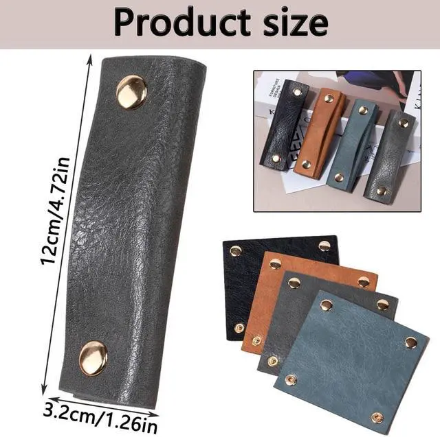 Alt view image 2 of 7 - Handbag Handle Covers Sdjdhej 2 Pcs Pu Leather Luggage Handle Wraps Wallet Handle Protectors Travel Accessories (Grey)