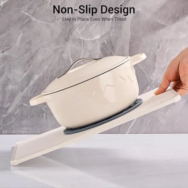 Alt view image 7 of 7 - SMARTAKE 3 Set Silicone Trivet Mats for Hot Dishes Pots and Pans (Grey) | Heat Resistant Pots and Pans Holders, Non-Slip Flexible Pads Coasters for Countertops Table, Modern Kitchen Decor Accessories