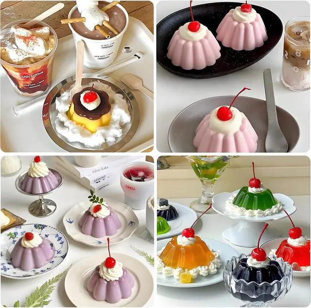 Alt view image 6 of 7 - Silicone Pudding Jello Mold 6-Cavity Flower Shape | Panna Cotta Molds, 8.78 x 5.71 in Tray, Easy Demolding, Steamed Pudding Use, 2-Pack