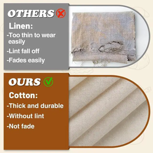 Alt view image 2 of 7 - 3Pcs 28"x28" Large 100% Cotton Flour Sack Towels for Sourdough Bread Baking | Unbleached Tea Towels, Proofing Cloth Supplies for Baguettes, Loaves, Ciabatta Dough Rising