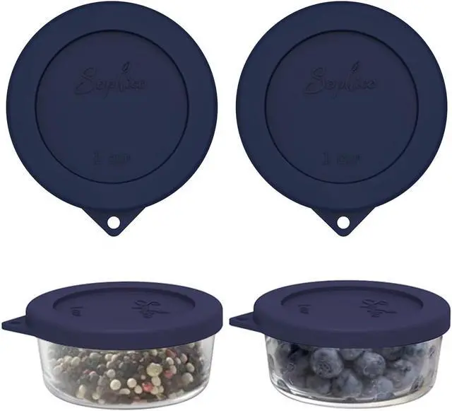 Main image of SOPHICO 1 Cup Round Silicone Replacement for Pyrex & Anchor Hocking 7202-PC | Food Grade Silicone, LeakproofAirtight Lids, Dishwasher Microwave Safe(2 pack)