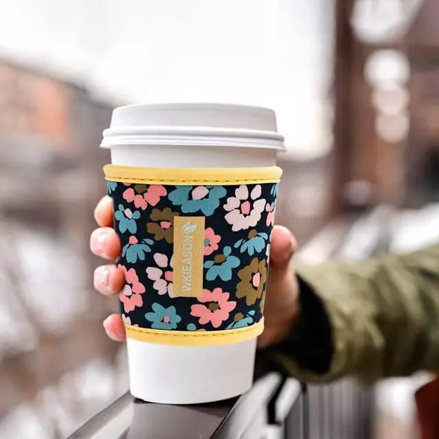 Alt view image 5 of 7 - WK IEASON Reusable Hot Cup Insulator Sleeves Neoprene Hot Tea Cup Holder Sleeves Cover - 16-24OZ for Starbucks, McDonalds, Dunkin Donuts, More (Floral patterns)