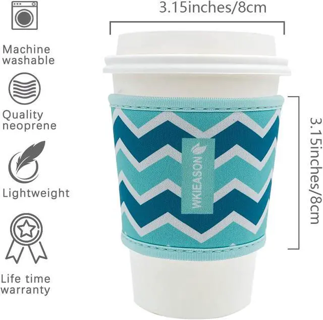 Alt view image 6 of 7 - WK IEASON Reusable Hot Cup Insulator Sleeves Neoprene Hot Tea Cup Holder Sleeves Cover - 16-24OZ for Starbucks, McDonalds, Dunkin Donuts, More (Floral patterns)