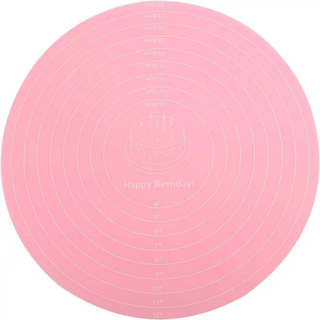 Main image of Dough Mat, Silicone Pastry Mat, Kneading Mat, With Measurements, for Making Cakes, Cookies, Macarons Bread and Pastry, 11.81x11.81x0.04 inch, Pink