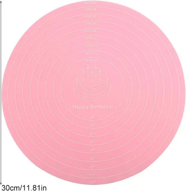Alt view image 2 of 7 - Dough Mat, Silicone Pastry Mat, Kneading Mat, With Measurements, for Making Cakes, Cookies, Macarons Bread and Pastry, 11.81x11.81x0.04 inch, Pink