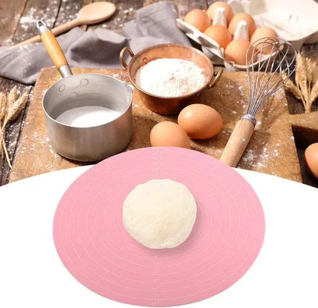 Alt view image 5 of 7 - Dough Mat, Silicone Pastry Mat, Kneading Mat, With Measurements, for Making Cakes, Cookies, Macarons Bread and Pastry, 11.81x11.81x0.04 inch, Pink
