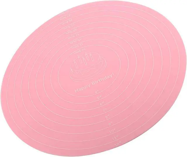 Alt view image 7 of 7 - Dough Mat, Silicone Pastry Mat, Kneading Mat, With Measurements, for Making Cakes, Cookies, Macarons Bread and Pastry, 11.81x11.81x0.04 inch, Pink
