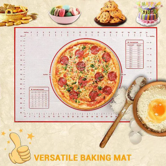 Alt view image 4 of 7 - Qidoe Silicone Baking Mat, 16" x 24", Extra Thick Non-Stick, Food-Grade, Non-Slip, Red