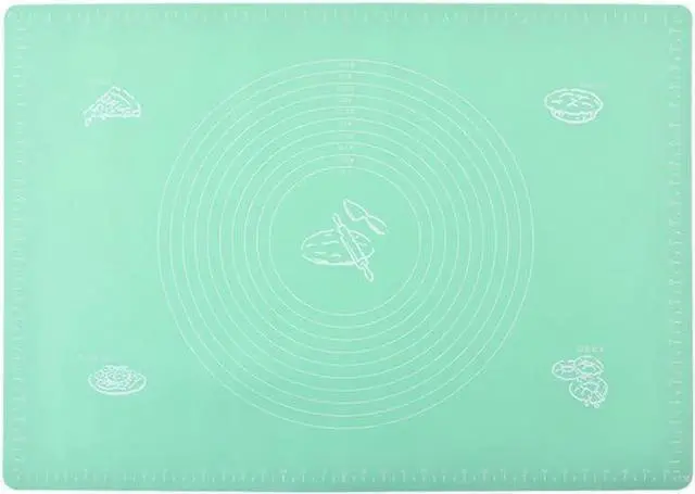 Main image of Silicone Dough Mat 65 X 45 Cm Green Non-Stick Baking Mat with Measurements Reusable Kneading and Rolling for Home Baking