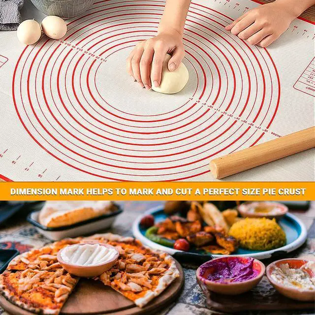 Alt view image 7 of 7 - Qidoe Silicone Baking Mat, 16" x 24", Extra Thick Non-Stick, Food-Grade, Non-Slip, Red