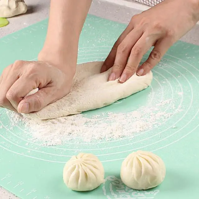 Alt view image 6 of 6 - Silicone Dough Mat 65 X 45 Cm Green Non-Stick Baking Mat with Measurements Reusable Kneading and Rolling for Home Baking