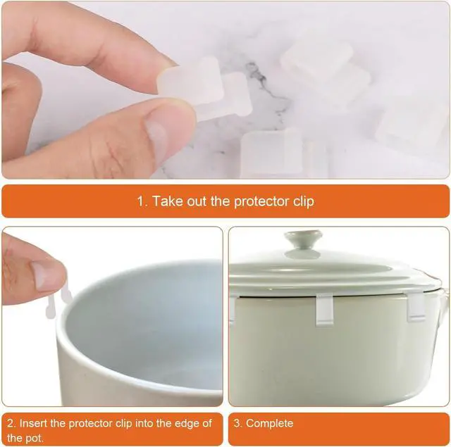 Alt view image 5 of 7 - 12pcs Dutch Oven Lid Protector Clips, Dutch Oven Accessories | Silicone Cookware Protector Plastic Pan Protective Clips for Storage Stacking & Display, Clear