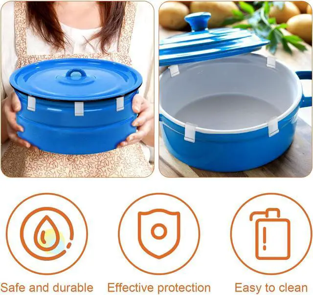 Alt view image 6 of 7 - 12pcs Dutch Oven Lid Protector Clips, Dutch Oven Accessories | Silicone Cookware Protector Plastic Pan Protective Clips for Storage Stacking & Display, Clear
