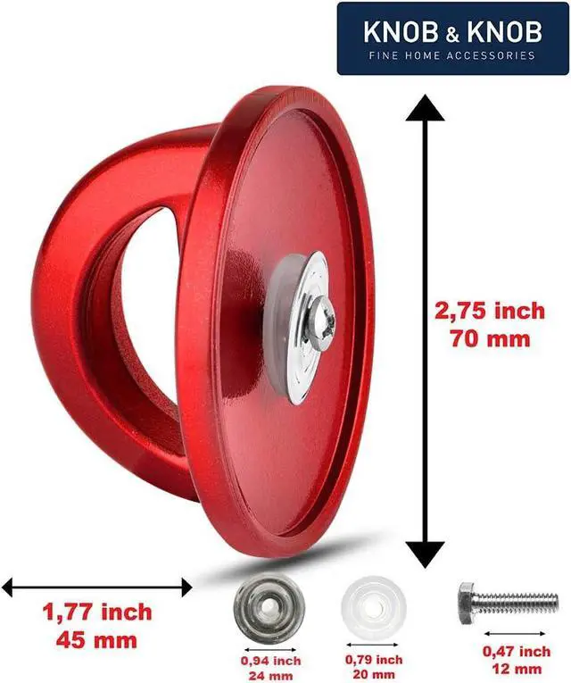 Alt view image 2 of 5 - Universal Pot Lid Red Knob Compatible with Crockpot Lids, Pan Lid Replacement Handle, Heat Resistant Pot Knob for Glass, Steel Lids, Easy Grip Lid Handle, Kitchen Cookware, 2.75x1.77 (1 Pack)