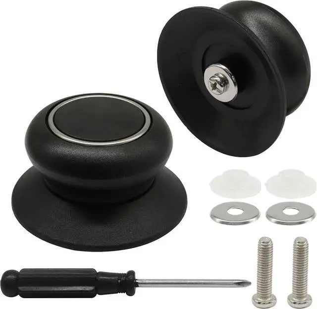 Main image of 2 Pack Pot Lid Knob Style A | Universal Bakelite Replacement Handle, Kitchen Knob, Easy Installation, Pot Lid Grip for Casserole Kettle Cover