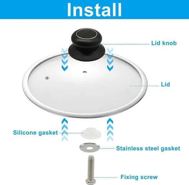 Alt view image 3 of 5 - 2 Pack Pot Lid Knob Style A | Universal Bakelite Replacement Handle, Kitchen Knob, Easy Installation, Pot Lid Grip for Casserole Kettle Cover
