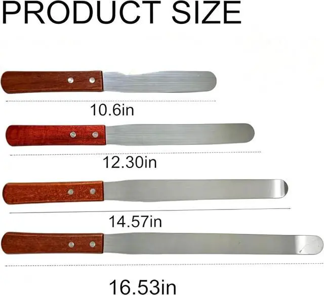 Alt view image 2 of 5 - 4 Sizes Metal Spatula Stainless Steel Baking Utensil Set Multi-size Cake Icing Tools, Practical Frosting Spatula For Cake Decorating Use