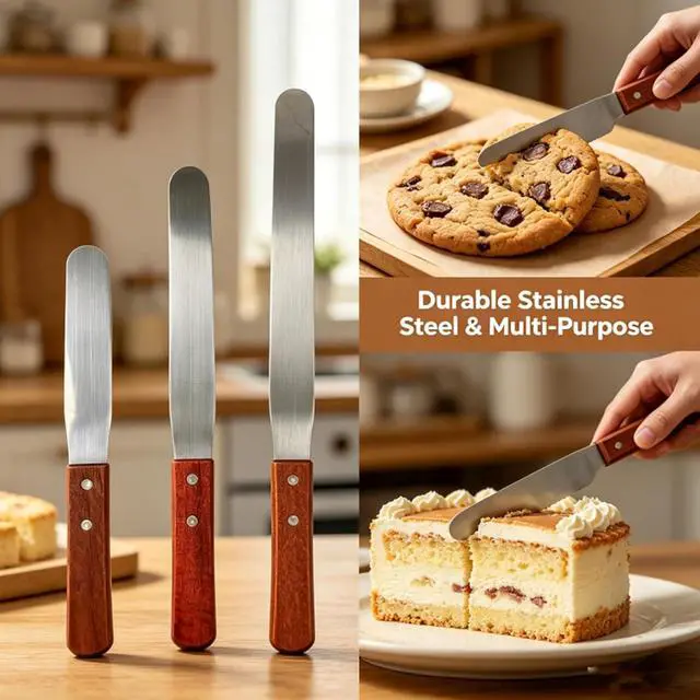 Alt view image 3 of 5 - 4 Sizes Metal Spatula Stainless Steel Baking Utensil Set Multi-size Cake Icing Tools, Practical Frosting Spatula For Cake Decorating Use