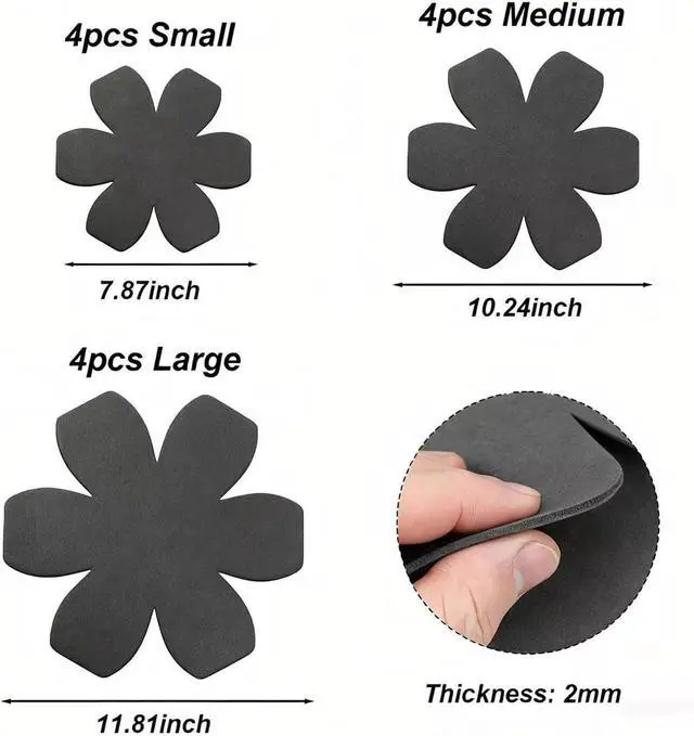 Alt view image 2 of 5 - Pot and Pan Protectors 12 Pack 3 Different Sizes Pot Separator for Stacking Cookware Protectors Pan and Pot Dividers Pads Protect Glass Ceramic Dish Plates from Slipping Scratching Marring