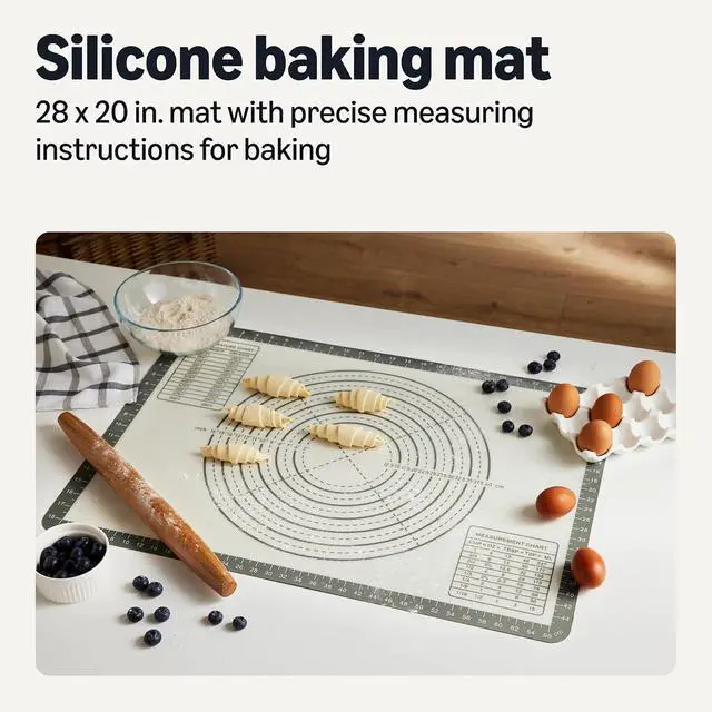 Alt view image 2 of 7 - Amazon Basics Nonstick Silicone Pastry Baking Mat with Measurements, BPA-Free, Oven-Safe, Extra Large 20 x 28 in