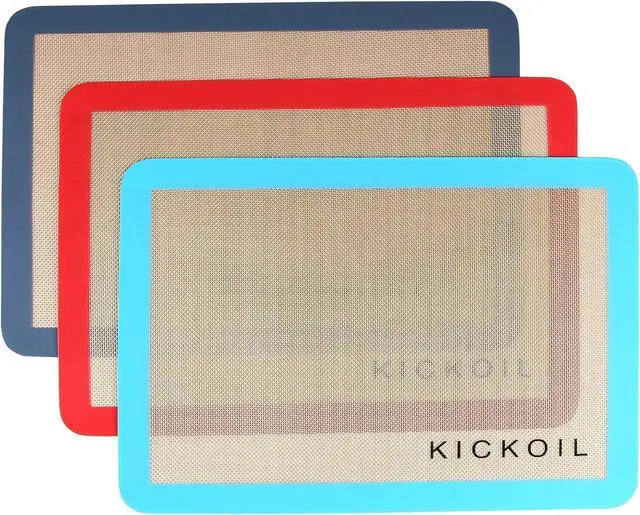 Main image of Silicone Baking Mats Set of 3, Non-Stick Reusable BPA-Free Oven Liners | Non Slip Silicone Baking Sheet for Cookies, Macarons, Bread and Pastry, Dishwasher Safe, 11.6'' x 8.5''(Quarter)