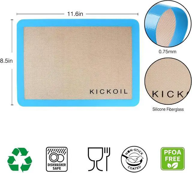 Alt view image 2 of 6 - Silicone Baking Mats Set of 3, Non-Stick Reusable BPA-Free Oven Liners | Non Slip Silicone Baking Sheet for Cookies, Macarons, Bread and Pastry, Dishwasher Safe, 11.6'' x 8.5''(Quarter)