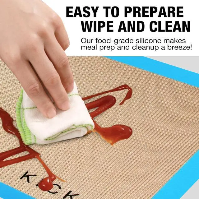 Alt view image 3 of 6 - Silicone Baking Mats Set of 3, Non-Stick Reusable BPA-Free Oven Liners | Non Slip Silicone Baking Sheet for Cookies, Macarons, Bread and Pastry, Dishwasher Safe, 11.6'' x 8.5''(Quarter)