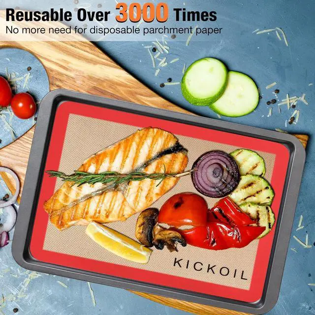 Alt view image 5 of 6 - Silicone Baking Mats Set of 3, Non-Stick Reusable BPA-Free Oven Liners | Non Slip Silicone Baking Sheet for Cookies, Macarons, Bread and Pastry, Dishwasher Safe, 11.6'' x 8.5''(Quarter)