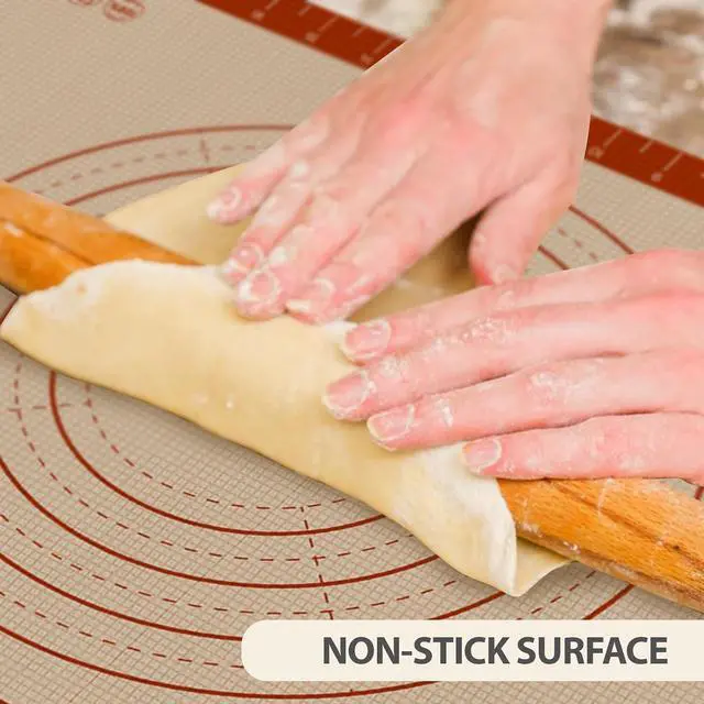 Alt view image 2 of 7 - 24" x 16" Silicone Baking Mat with Measurement Guides | Extra Thick Pastry Rolling & Sourdough Mat Baking Supplies for Making Pizza, Pie, Cookies and Bread