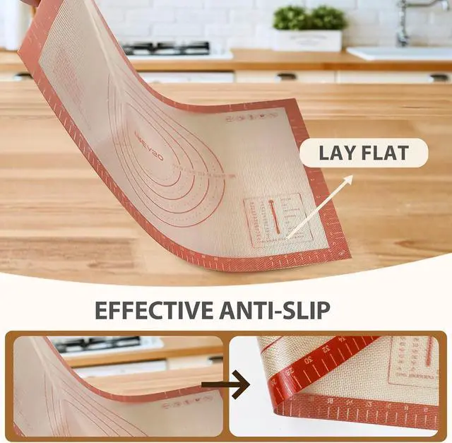 Alt view image 4 of 7 - 24" x 16" Silicone Baking Mat with Measurement Guides | Extra Thick Pastry Rolling & Sourdough Mat Baking Supplies for Making Pizza, Pie, Cookies and Bread
