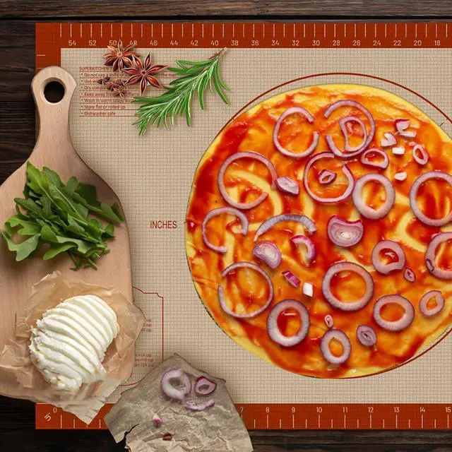 Alt view image 6 of 7 - 24" x 16" Silicone Baking Mat with Measurement Guides | Extra Thick Pastry Rolling & Sourdough Mat Baking Supplies for Making Pizza, Pie, Cookies and Bread