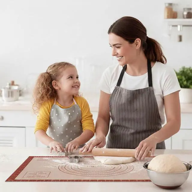 Alt view image 2 of 7 - Silicone Pastry Mat, 16" x 24" Silicone Baking Mat | Reusable Non-Stick Extra Large Dough Mat with Measurement for Pie Crust, Pizza and Cookies, Counter Rolling Dough