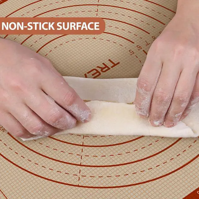 Alt view image 6 of 7 - Silicone Pastry Mat, 16" x 24" Silicone Baking Mat | Reusable Non-Stick Extra Large Dough Mat with Measurement for Pie Crust, Pizza and Cookies, Counter Rolling Dough