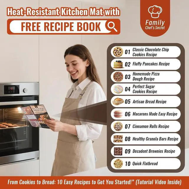 Alt view image 3 of 7 - Silicone Baking Mat with 10 Quick Recipes, Extra Thick Silicone Mats for Baking, Non Stick Pastry Mat,Reusable kneading Dough Rolling Mat for Cookie, Macaron, Bread, Pizza-Tutorial Video Included